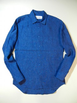 フランクリーダー　つなぎ Frank Leder Navy Ornamentic Wool Drawstring 2Tuck Trousers | kado